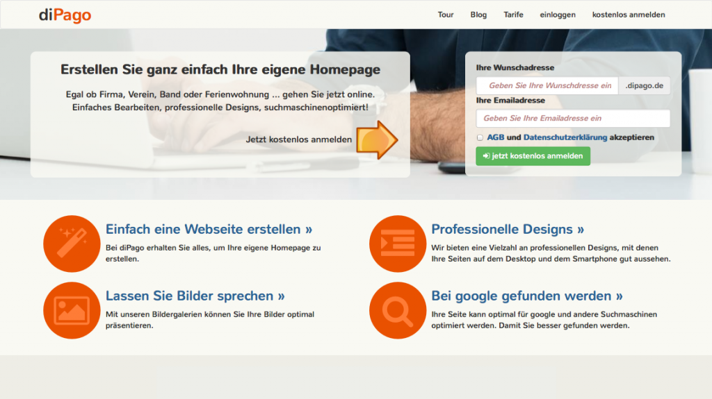 Screenshot www.dipago.de